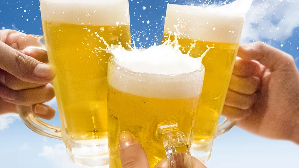 ビールで乾杯