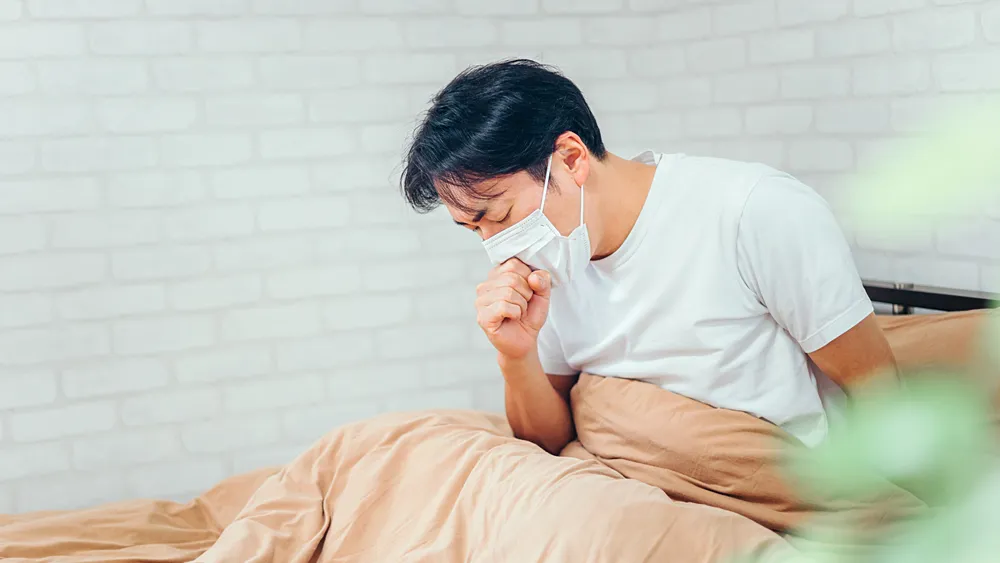 風邪をひいた男性