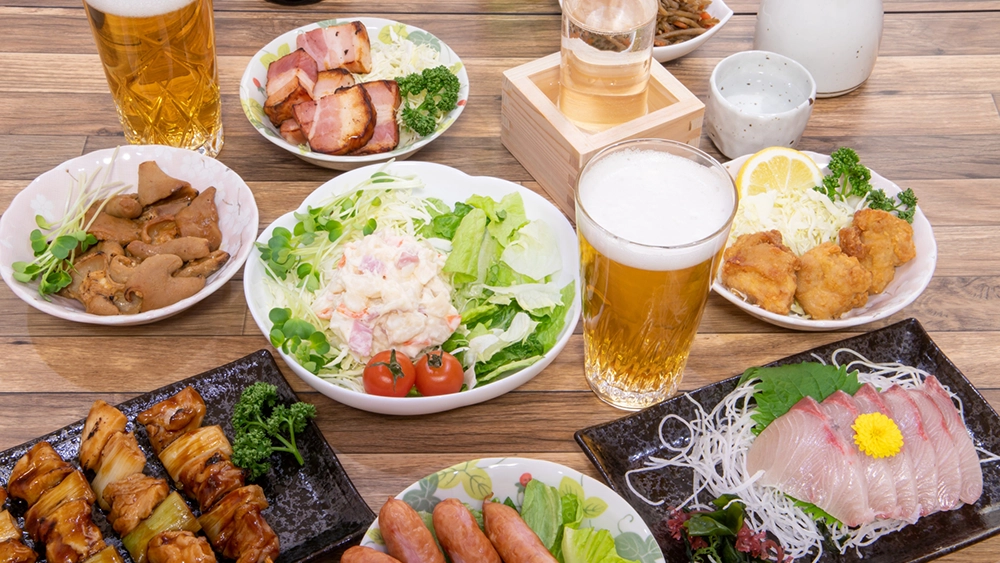 飲み会の料理、ドリンク